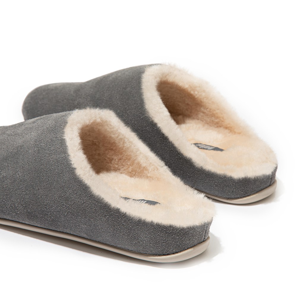 Fitflop Womens Slippers Grey - Chrissie Shearling - NH4830127